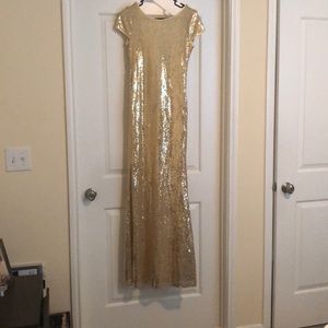 Gold Sequin evening gown/party dress